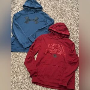 Under Armour Blue and Red Hoodies